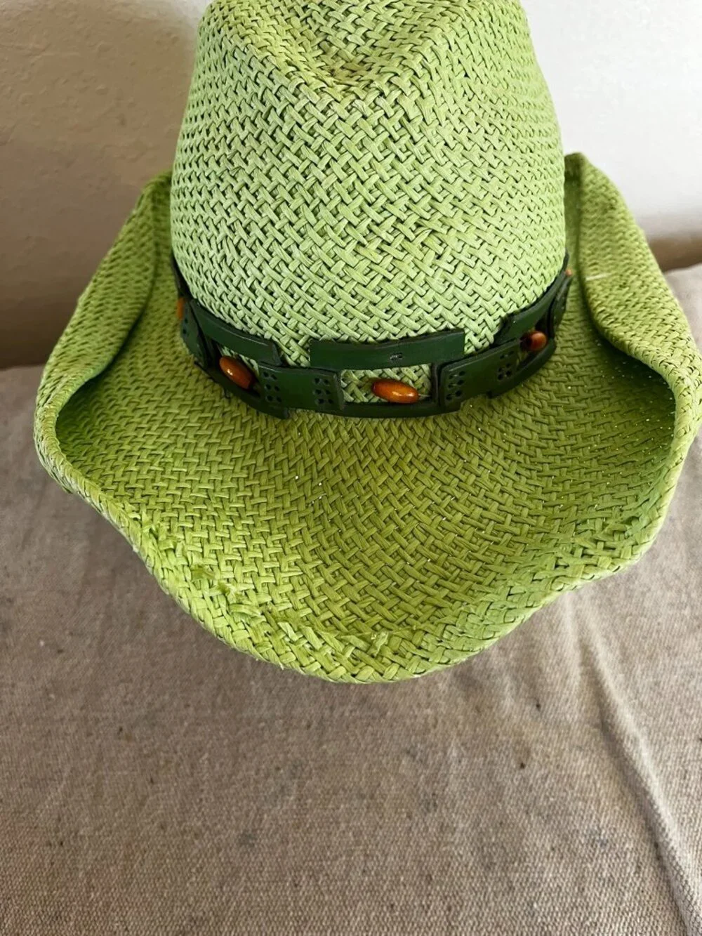 BullHide By Montecarlo Hat Green Straw Festival Concert 